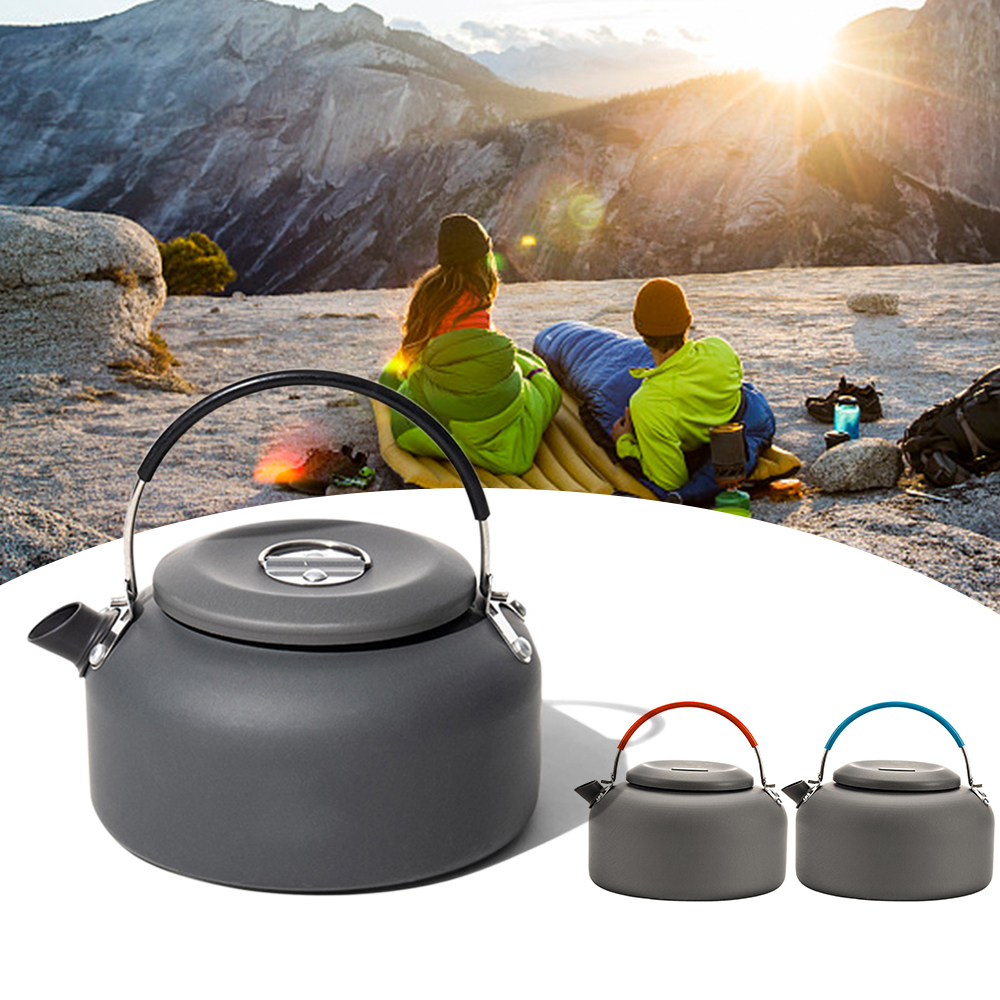 Camping Cooking Kettle - 0.8L/1.4L Outdoor Lightweight Aluminum Teapot Kettle
