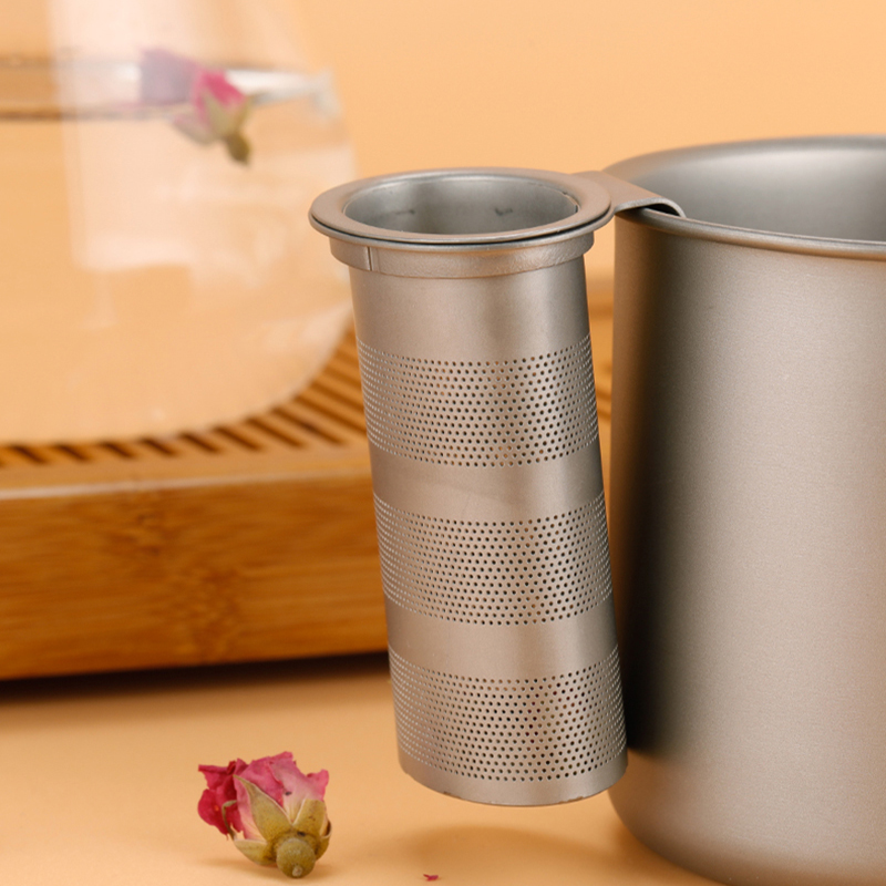 Camping Cooking Kettle - Titanium Camping Mesh Infuser Reusable Tea