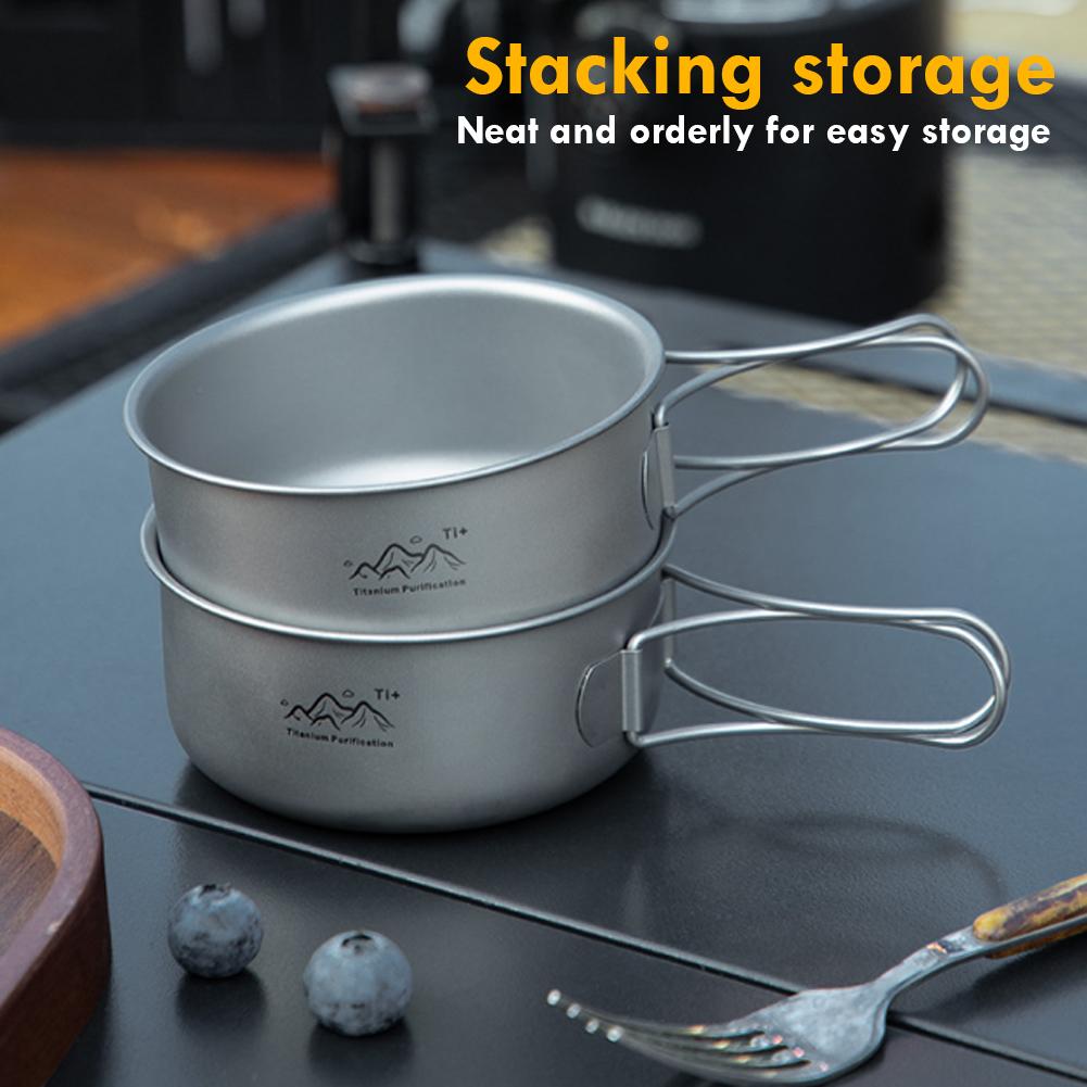 Camping Cooking Kettle - Titanium Foldable Camping Pot Ultralight Outdoor
