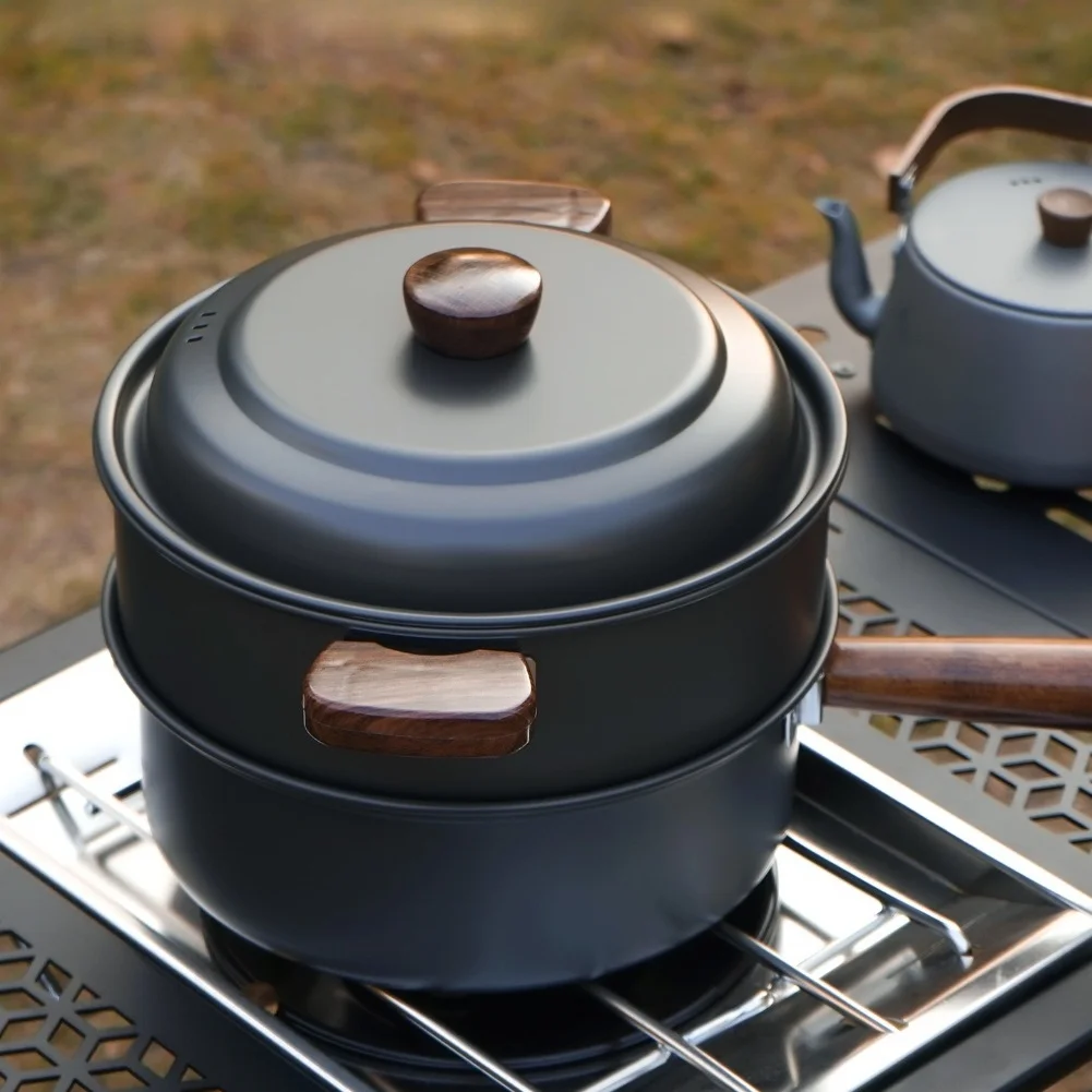 Camping Cooking Equipment - 3L Camping Cooking Pot Set Aluminum