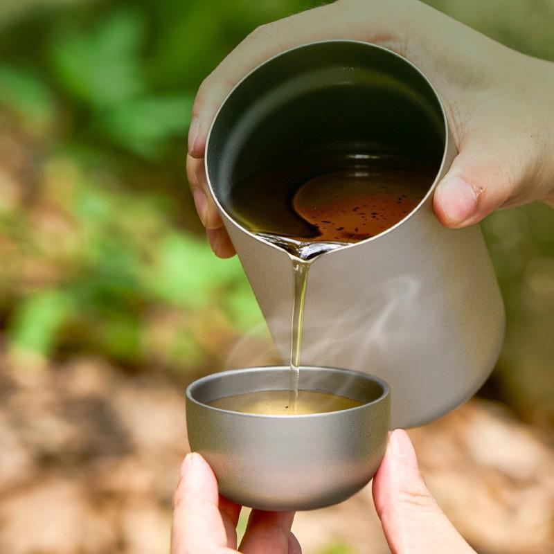 Camping Cooking Kettle - D2 Pure Titanium Double-layer Small Tea