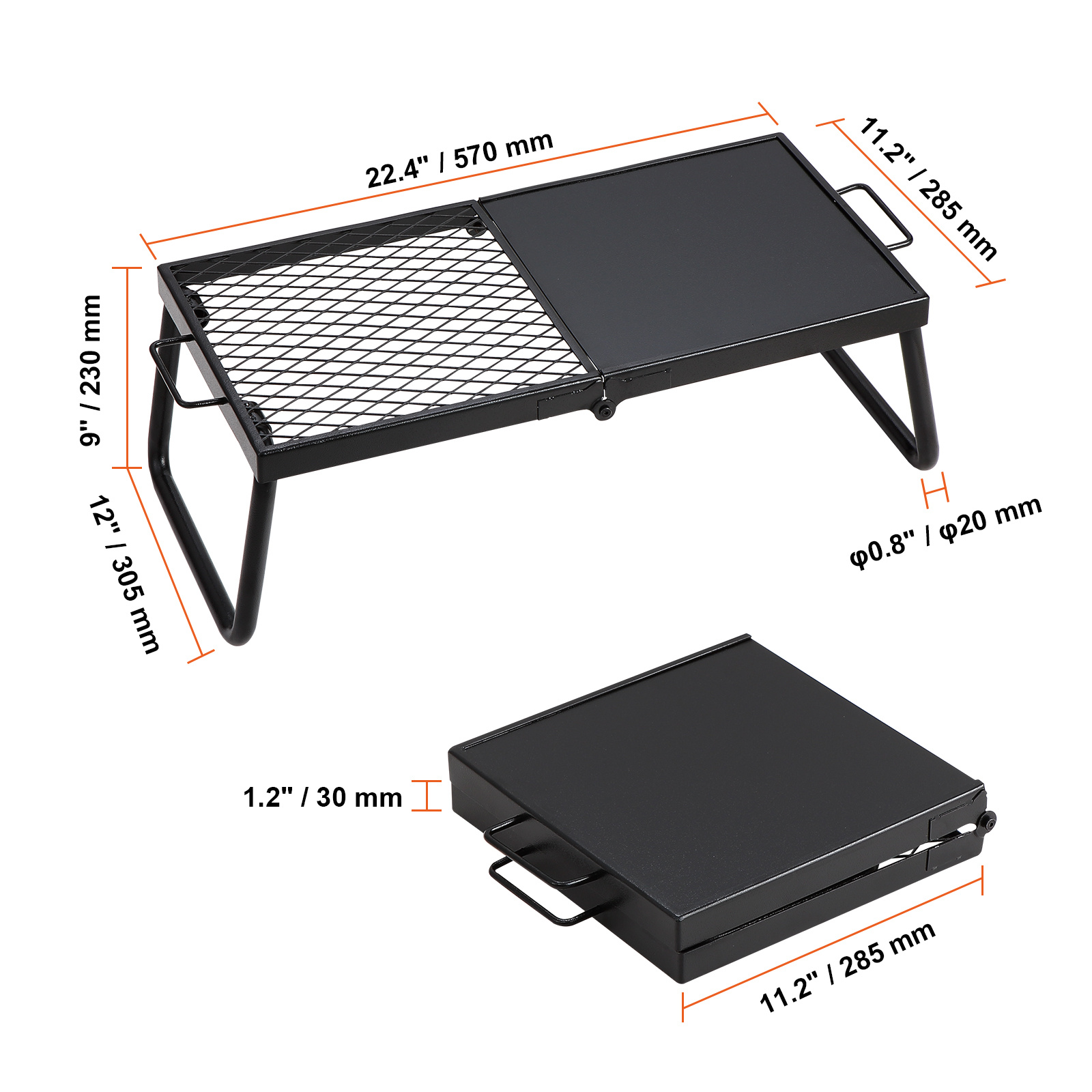 Camping Cooking Over Fire - Heavy Duty Steel Mesh Grate,18