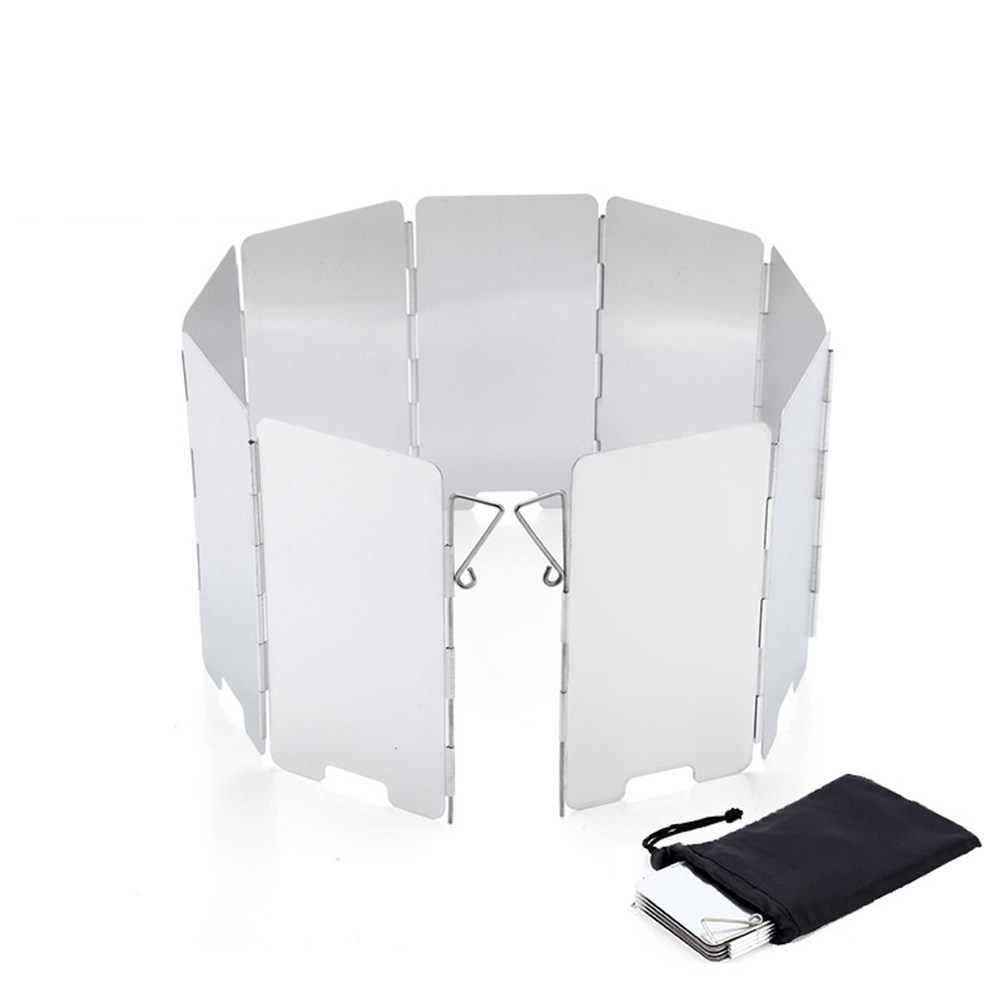Camping Cooking Windscreen - Foldable Aluminum Alloy Stove Windscreen for