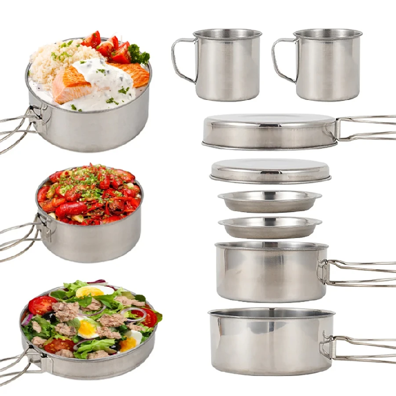 8pcs/Set Camping Cookware Mess - Camping Cooking Dishes ulasan dan harga