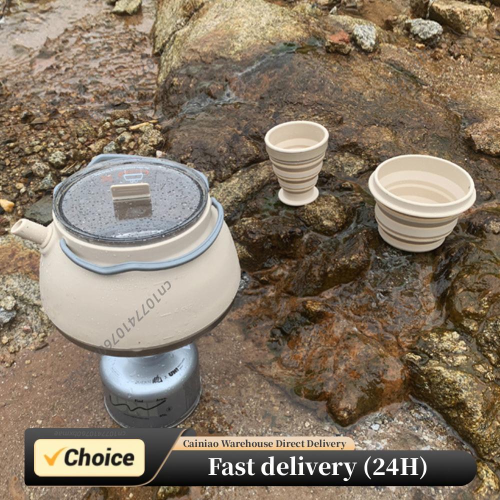 Outdoor Folding Silicone Kettl - Camping Cooking Kettle ulasan dan harga