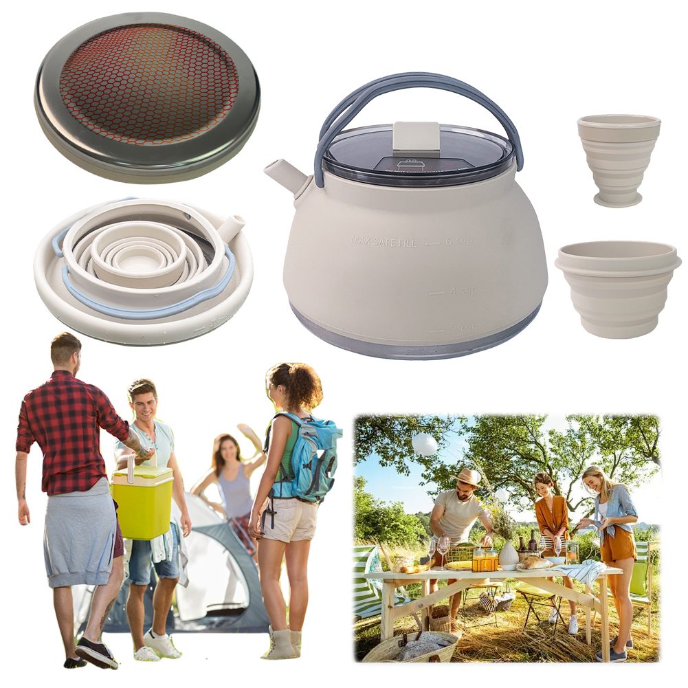 Outdoor Folding Silicone Kettl - Camping Cooking Kettle ulasan dan harga