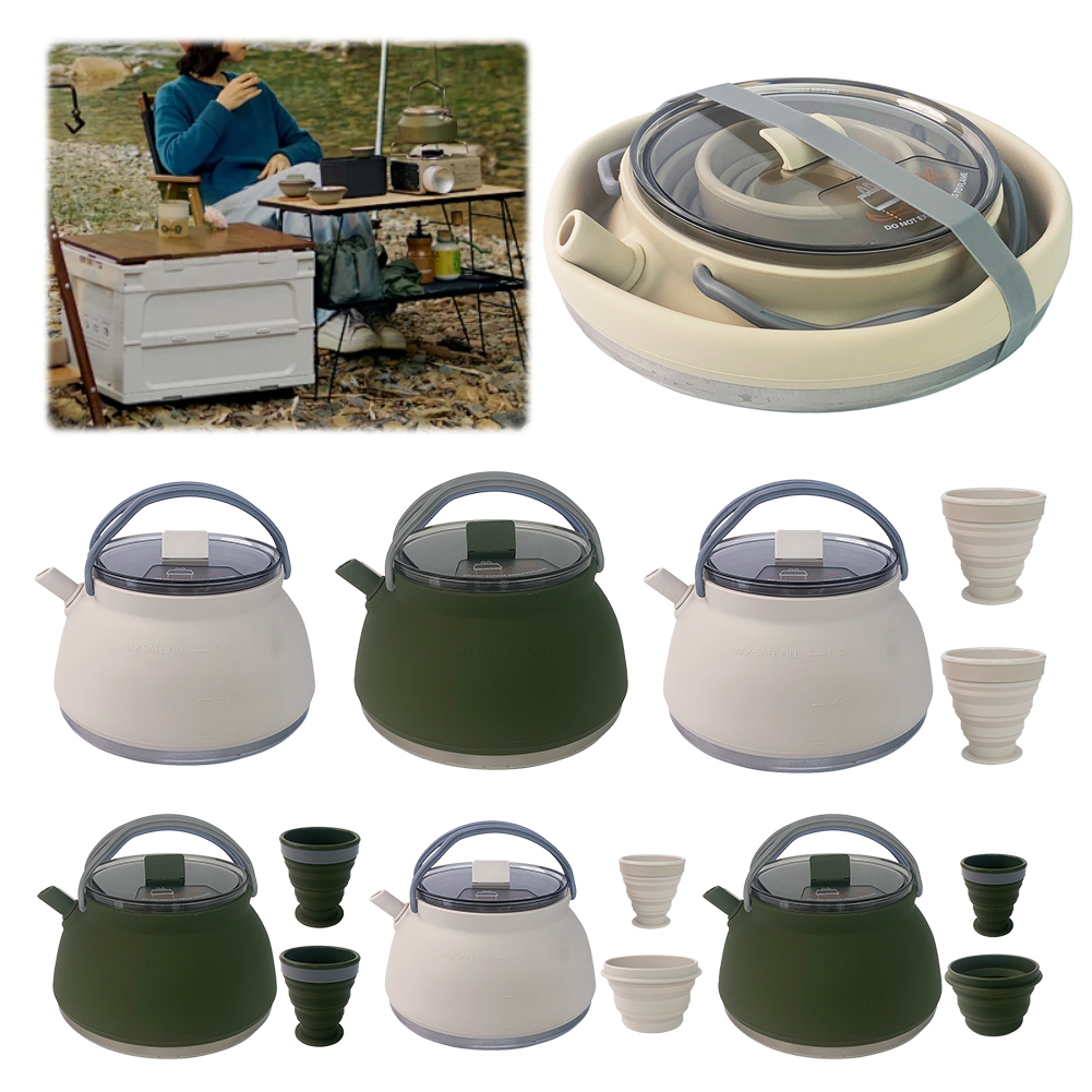 Outdoor Folding Silicone Kettl - Camping Cooking Kettle ulasan dan harga