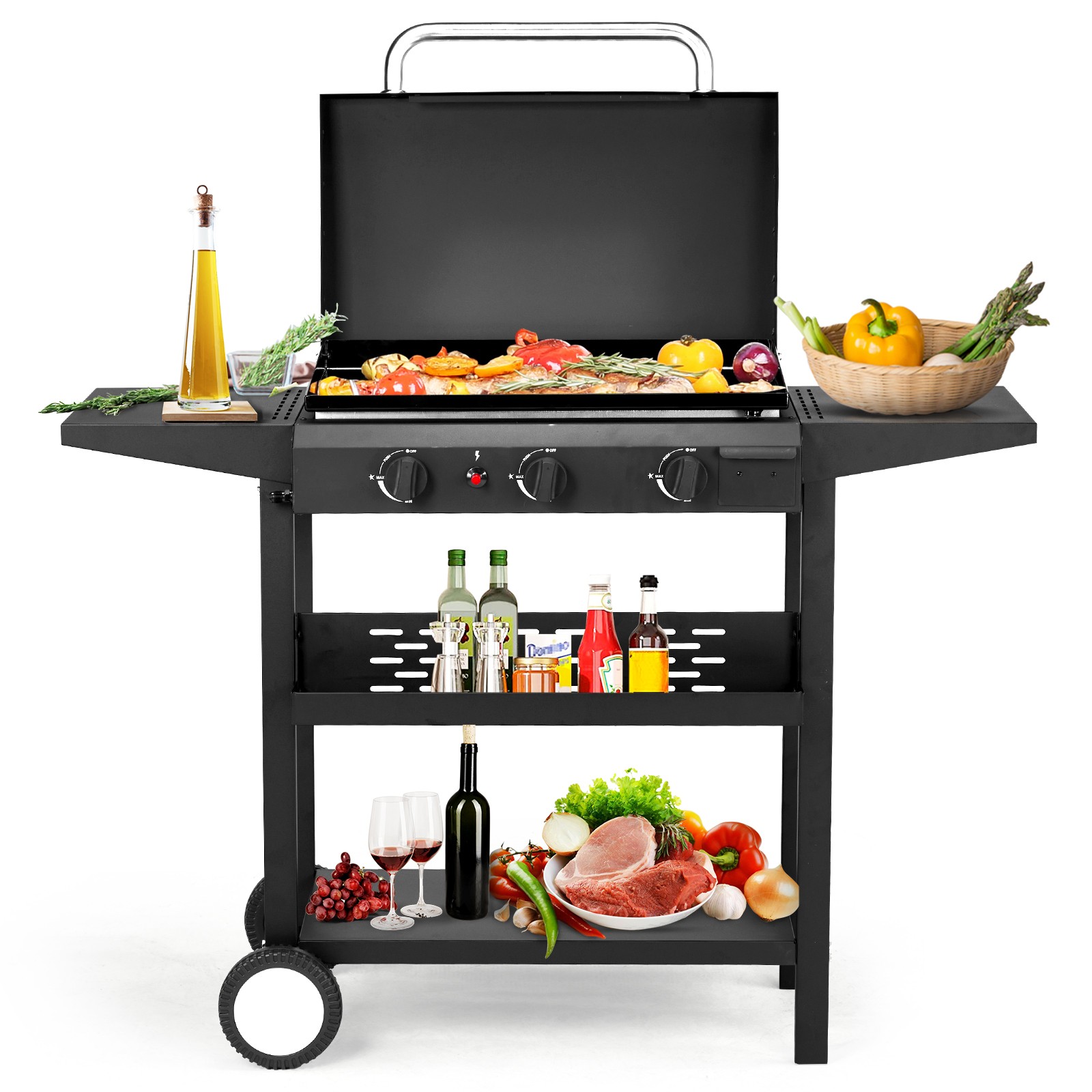 3-Burner Flat Top Gas Griddle  - Camping Cooking Flat Top ulasan dan harga