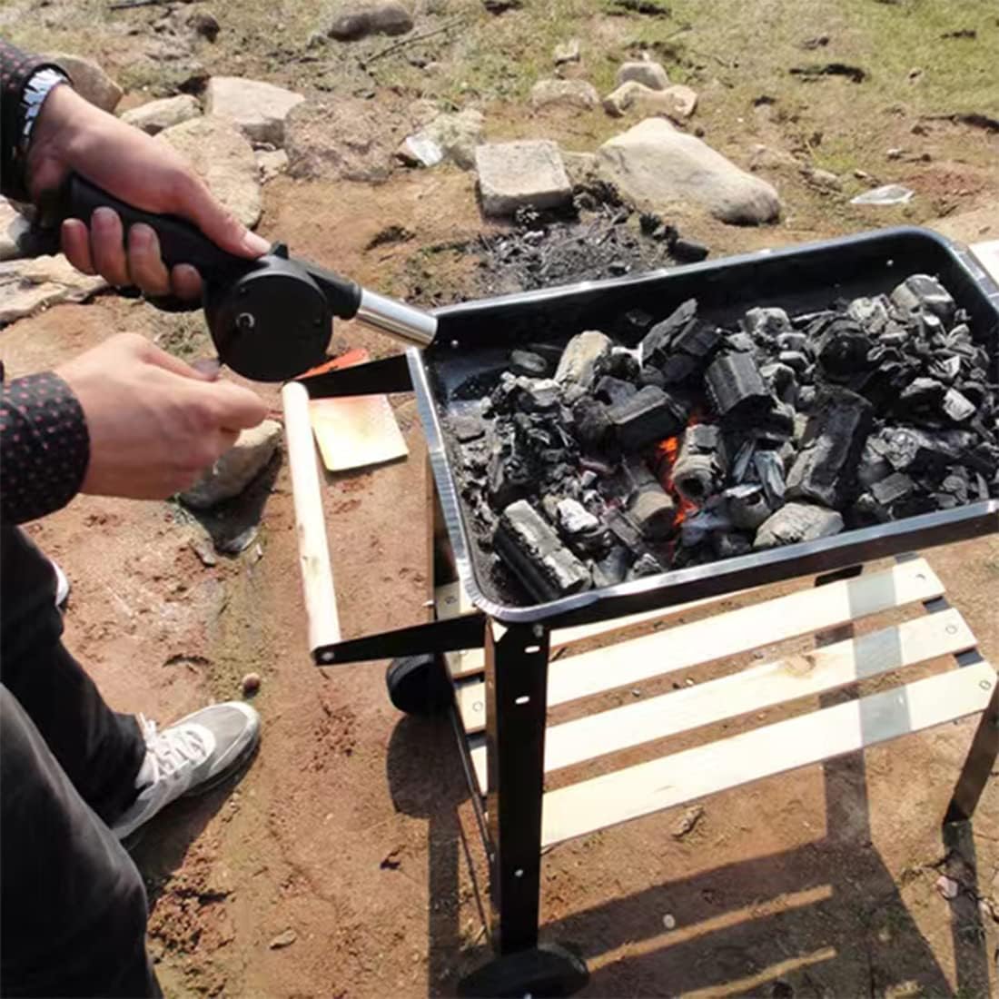 Outdoor Cooking Barbecue Blowe - Camping Cooking Pack ulasan dan harga