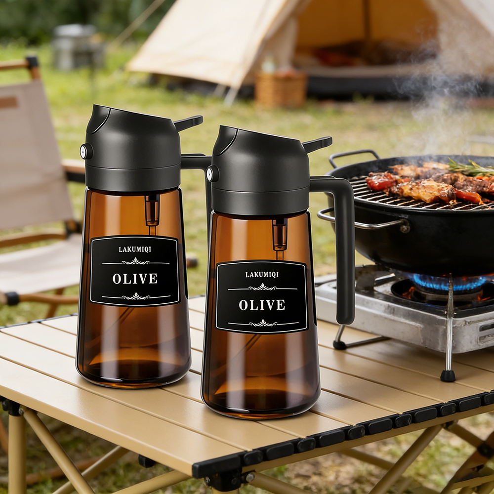 2-in-1 Glass Oil Sprayer & Dis - Camping Cooking Oil Bottle ulasan dan harga