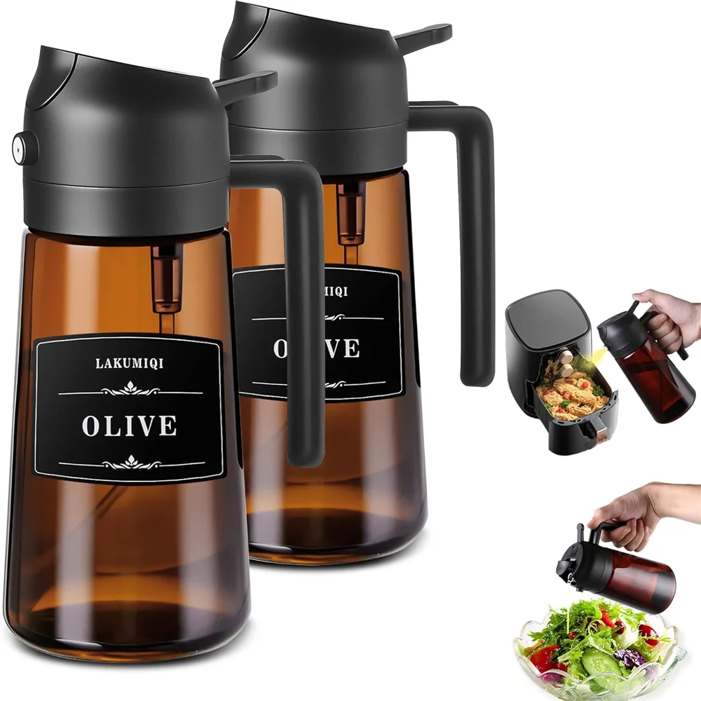 2-in-1 Glass Oil Sprayer & Dis - Camping Cooking Oil Bottle ulasan dan harga