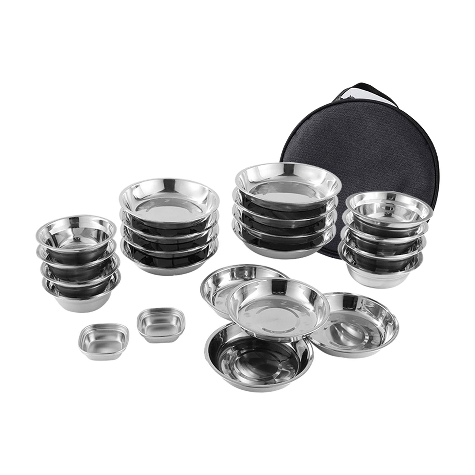 Stainless Steel Plates and Bow - Camping Cooking Pack ulasan dan harga
