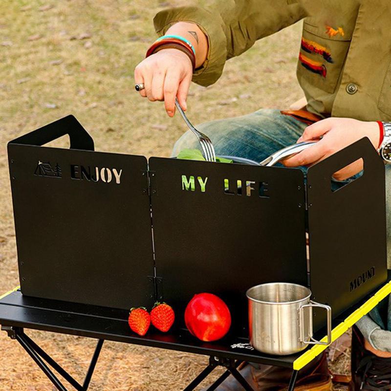 Four-Fold Gas Stove Wind Shiel - Camping Cooking Windscreen ulasan dan harga