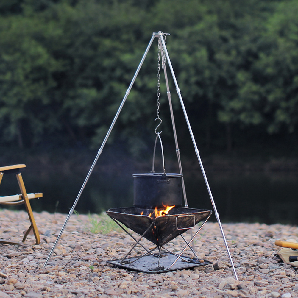 Camping Bonfire Tripod Aluminu - Camping Cooking Pot Tripod ulasan dan harga