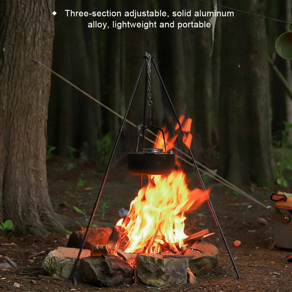 1Pc Outdoor Bonfire Tripod Cam - Camping Cooking Pot Tripod ulasan dan harga