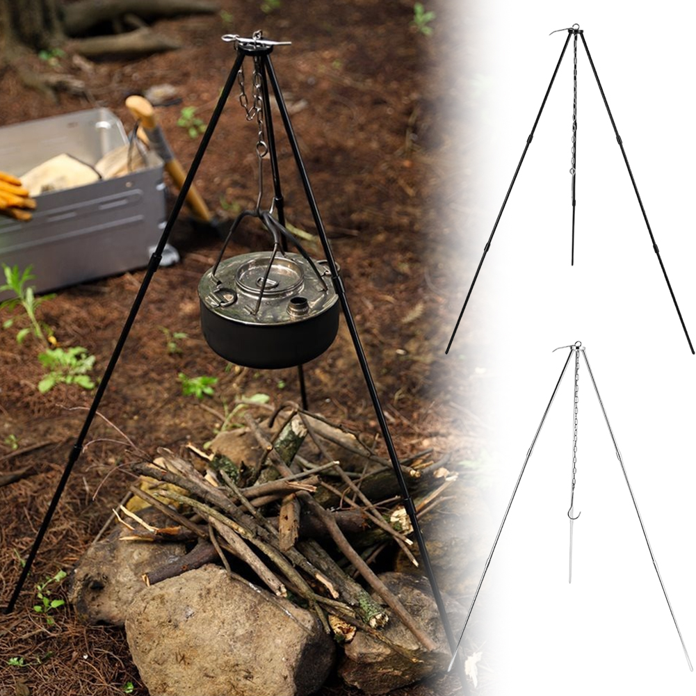 1Pc Outdoor Bonfire Tripod Cam - Camping Cooking Pot Tripod ulasan dan harga