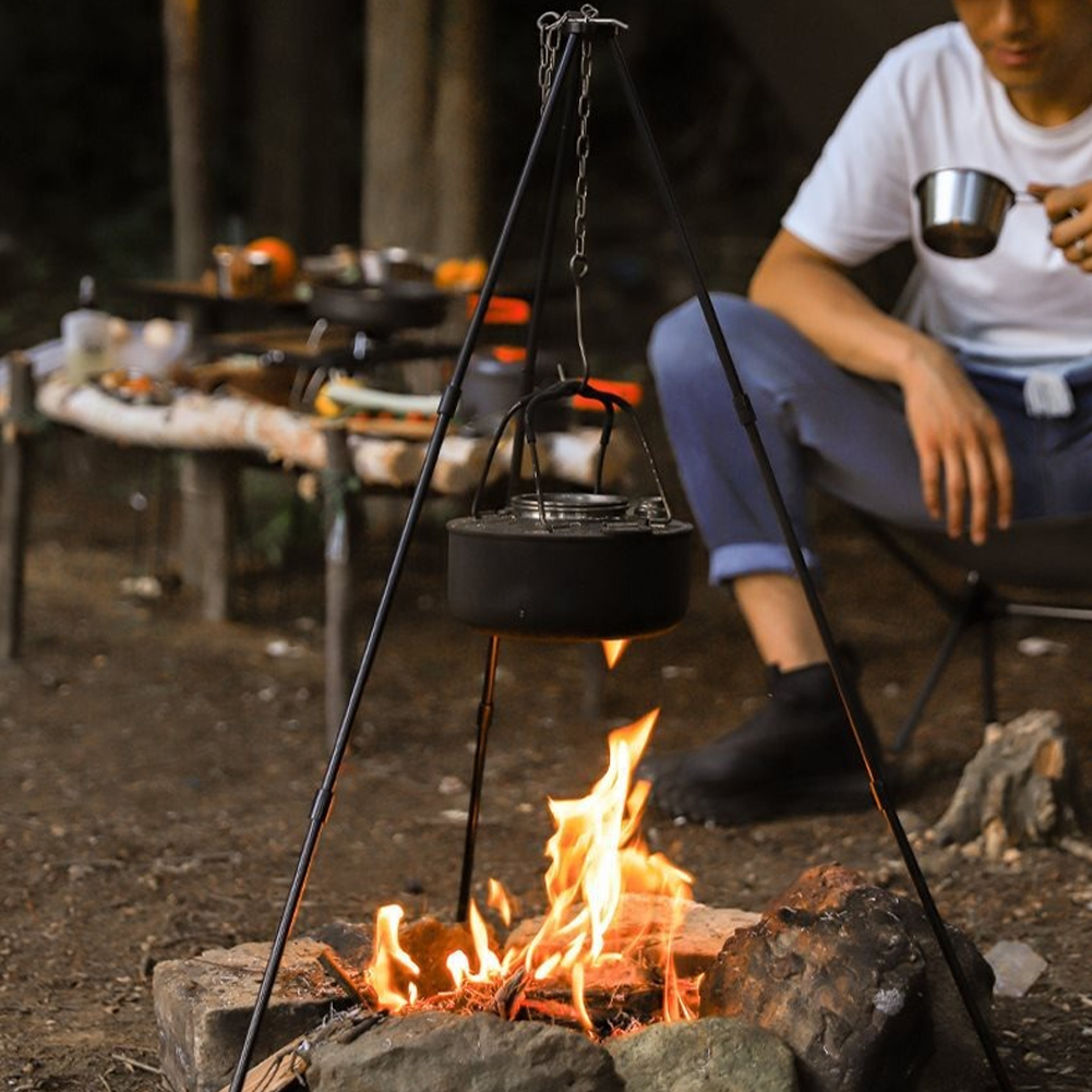 1Pc Outdoor Bonfire Tripod Cam - Camping Cooking Pot Tripod ulasan dan harga