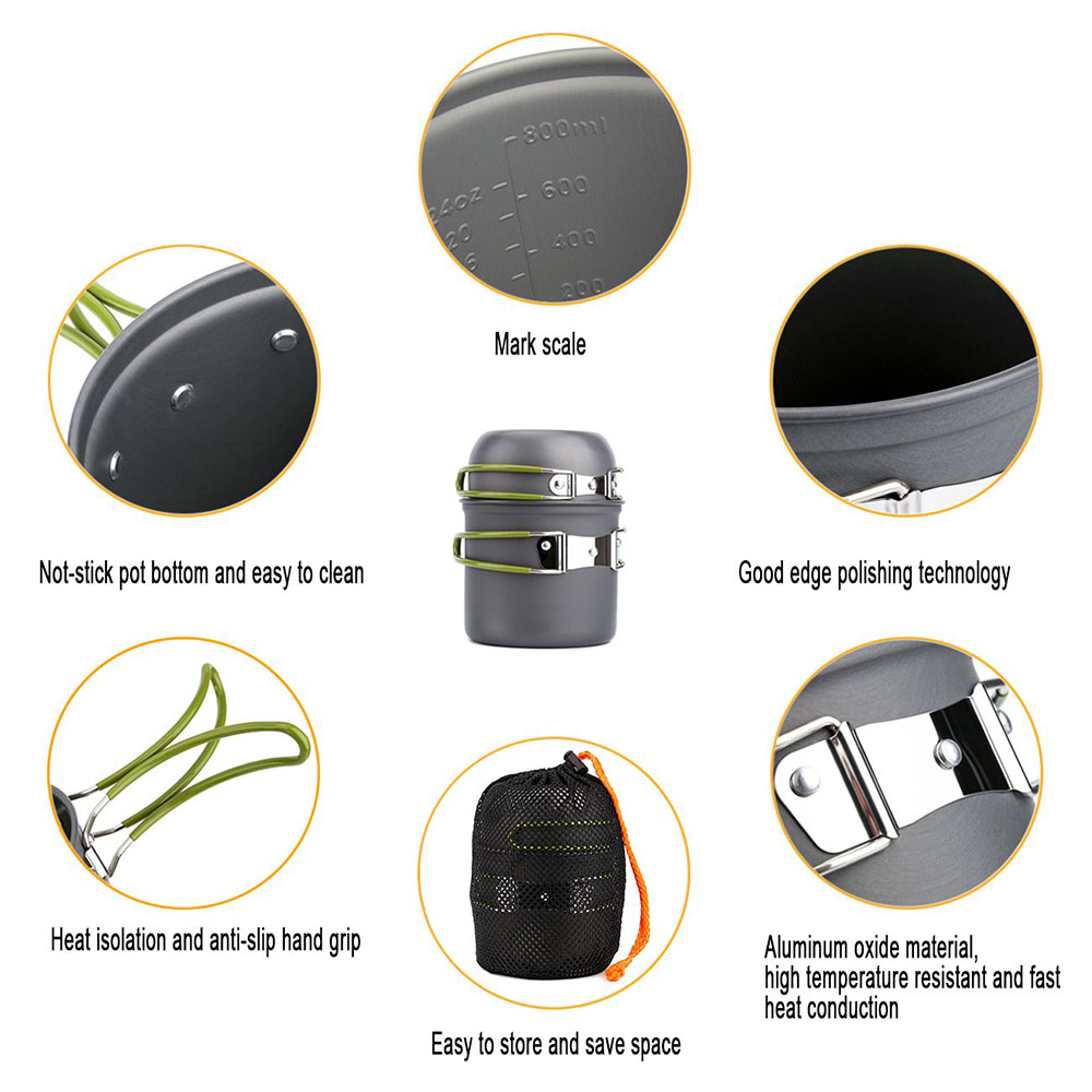 Ultralight Camping Pots Cookwa - Camping Cooking Pack ulasan dan harga