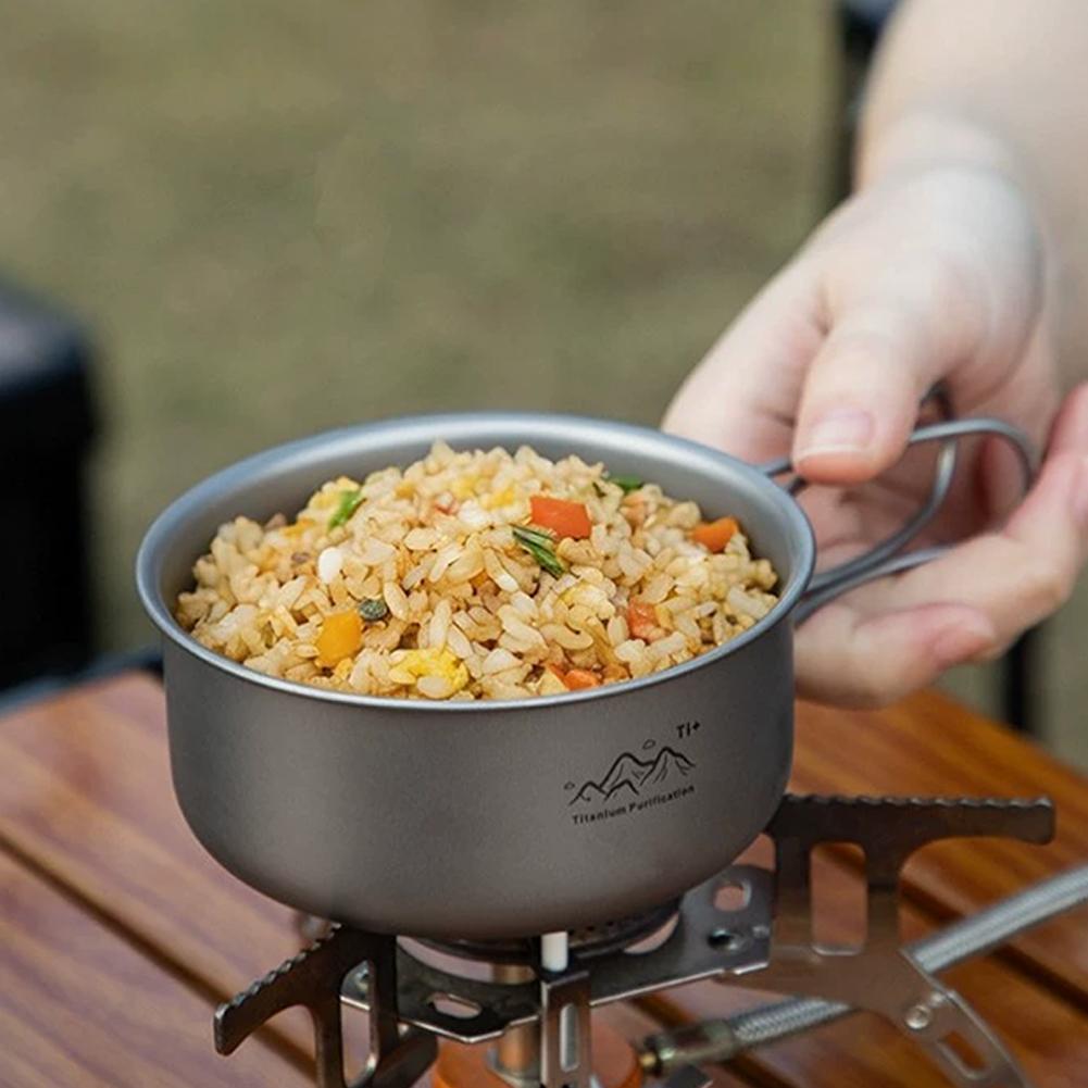 Compact Titanium Alloy Camping - Camping Cooking Kettle ulasan dan harga
