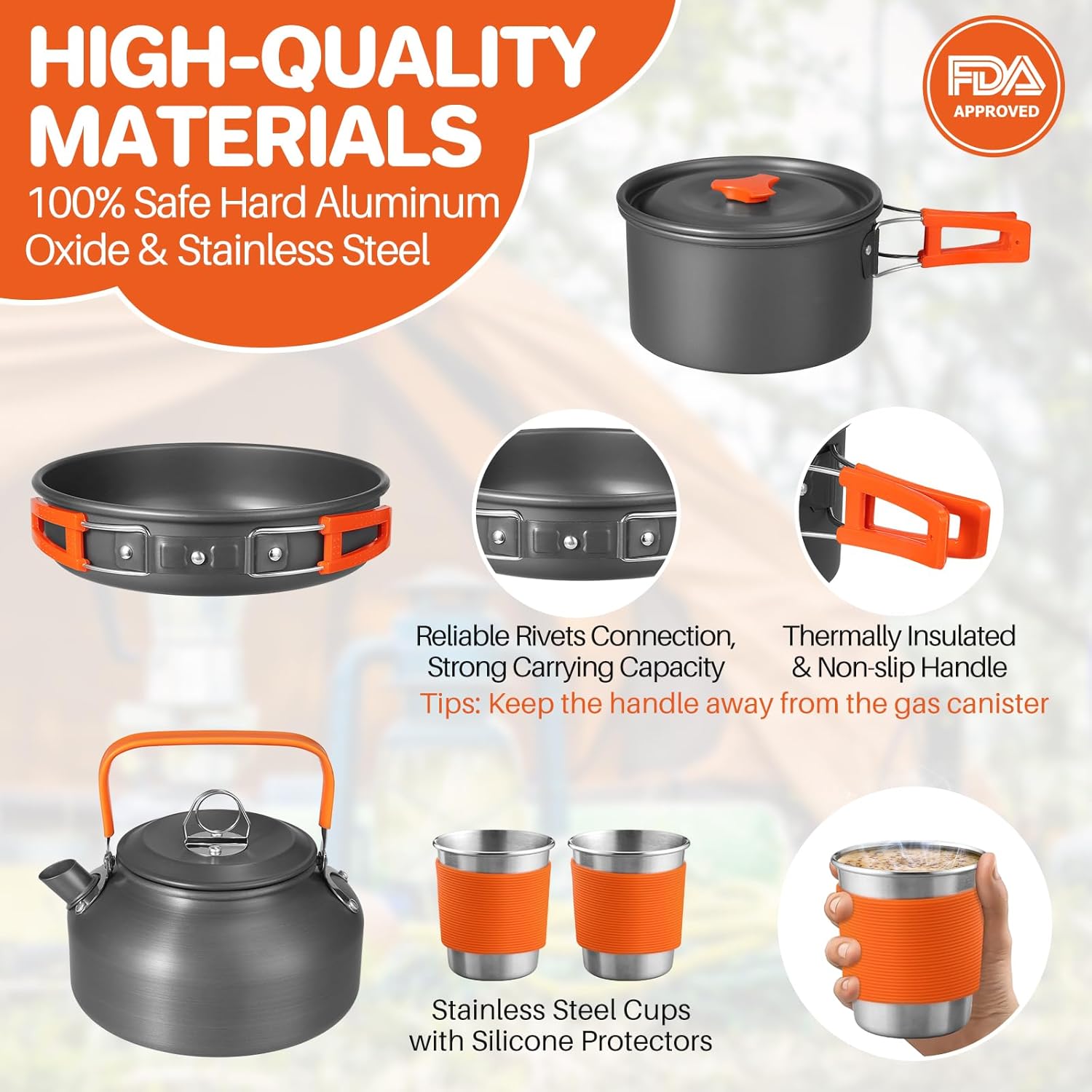 Non-Stick Camping Cookware Set - Camping Cooking Kettle ulasan dan harga