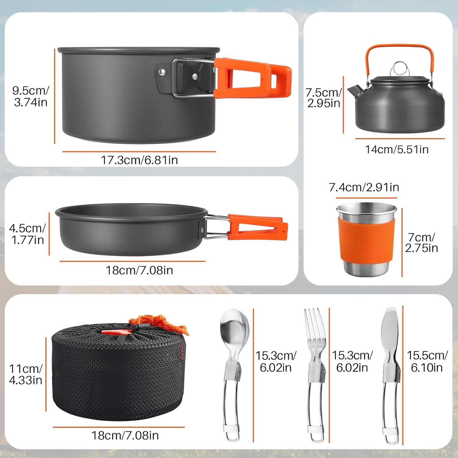 Non-Stick Camping Cookware Set - Camping Cooking Kettle ulasan dan harga