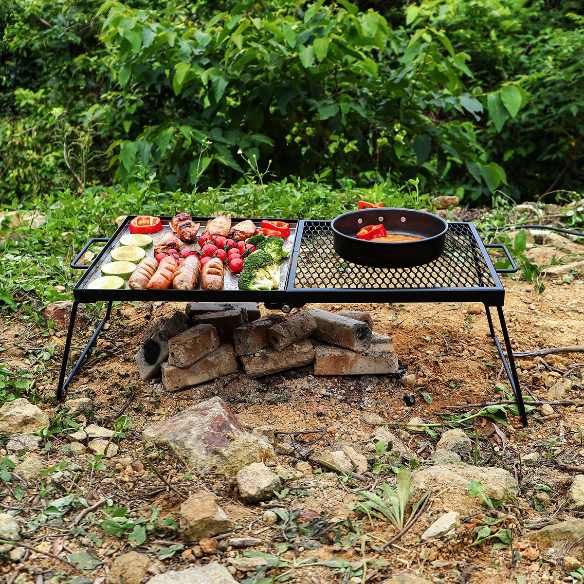 Portable Folding Campfire Gril - Camping Cooking Over Fire ulasan dan harga