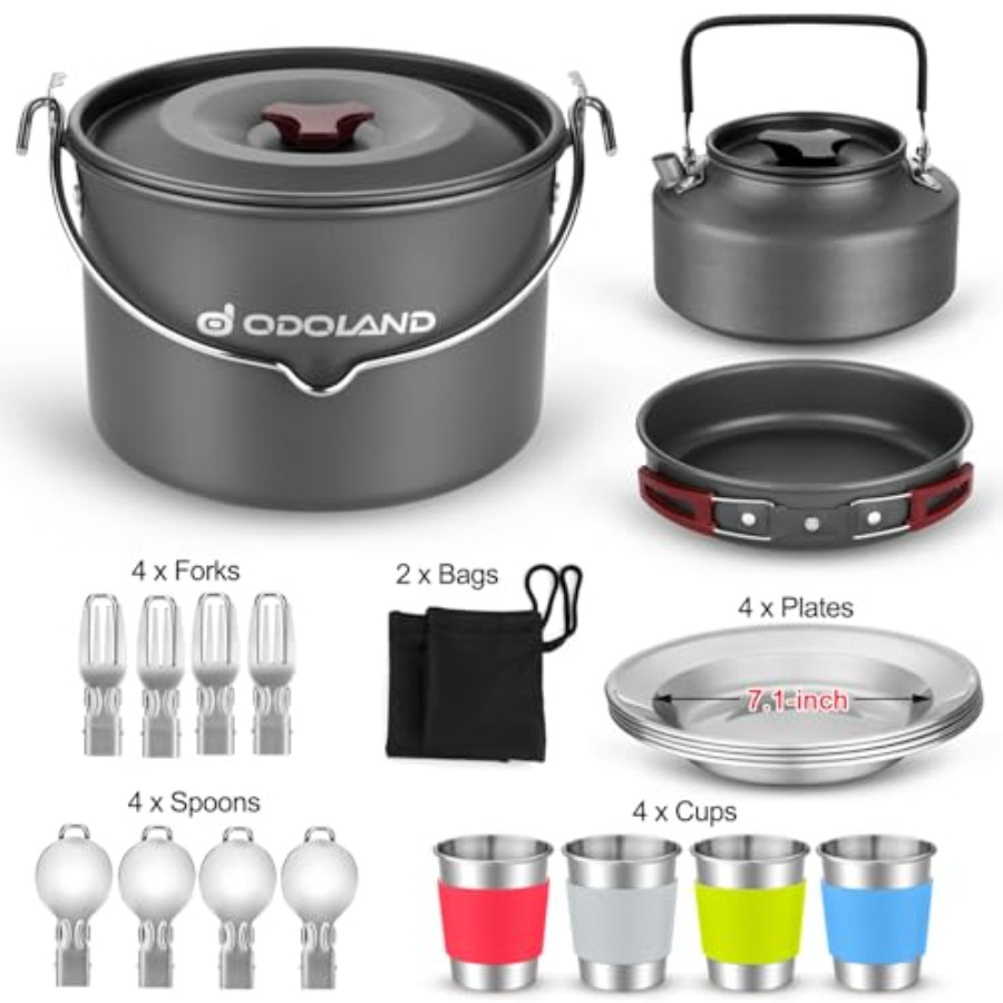 22pcs Camping Cookware Mess Ki - Camping Cooking Dishes ulasan dan harga