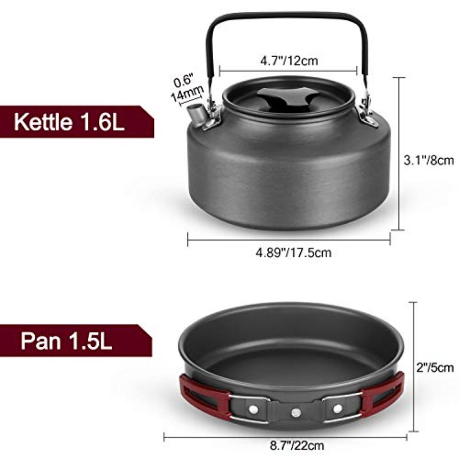 22pcs Camping Cookware Mess Ki - Camping Cooking Dishes ulasan dan harga