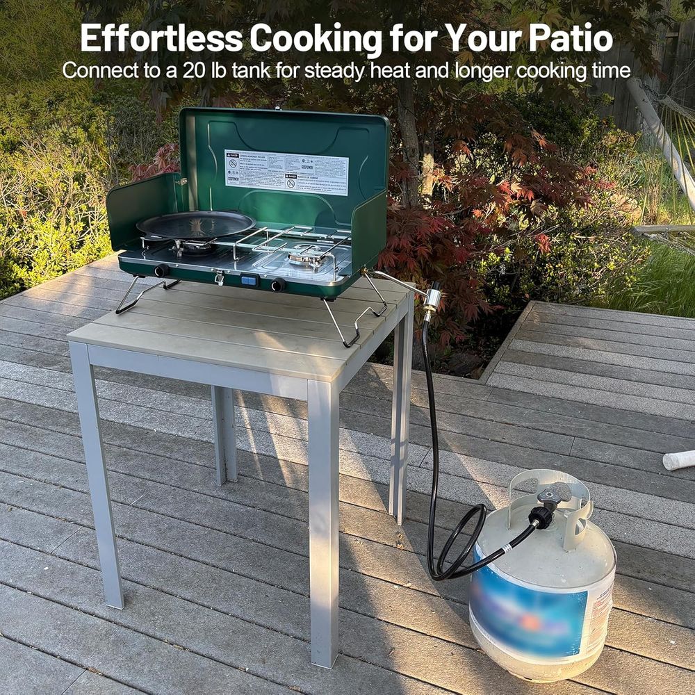 Portable 20,000 BTU Dual Burne - Camping Cooking Propane ulasan dan harga