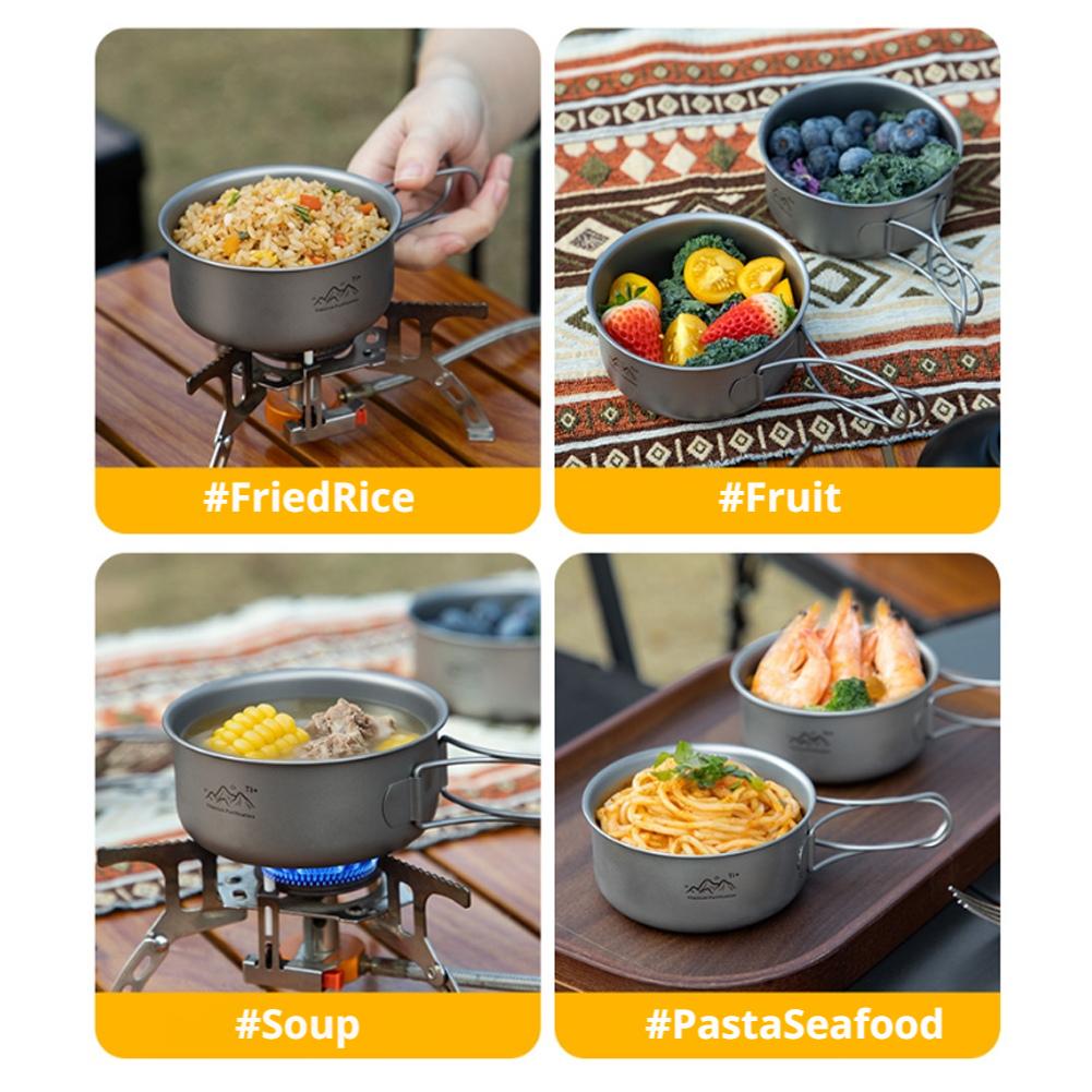 Titanium Foldable Camping Pot  - Camping Cooking Kettle ulasan dan harga