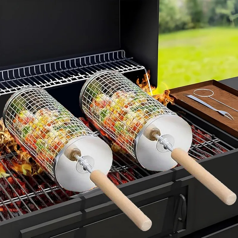 Round Rolling BBQ Grill Net 30 - Camping Cooking Equipment ulasan dan harga