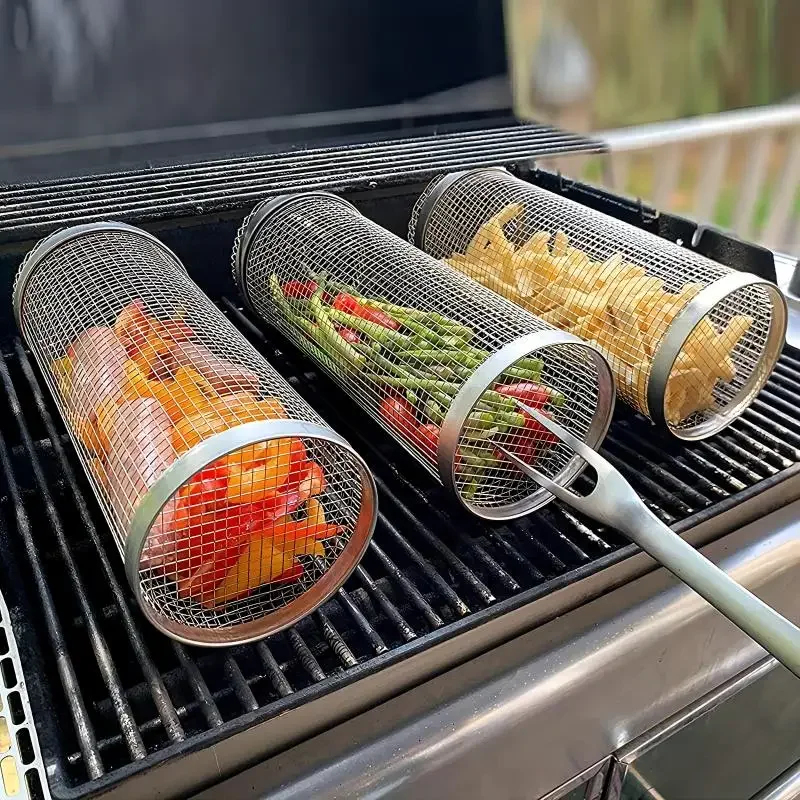 Round Rolling BBQ Grill Net 30 - Camping Cooking Equipment ulasan dan harga