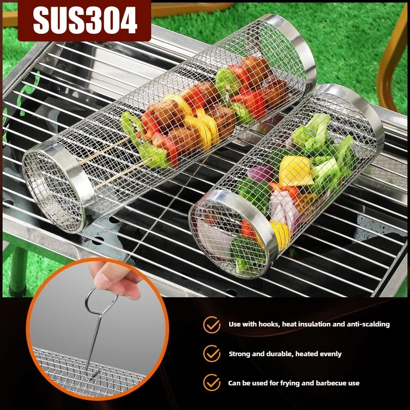 Round Rolling BBQ Grill Net 30 - Camping Cooking Equipment ulasan dan harga