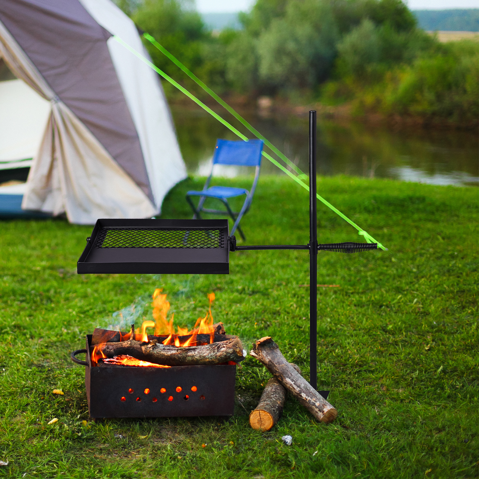 Folding Swivel Campfire Grill, - Camping Cooking Over Fire ulasan dan harga
