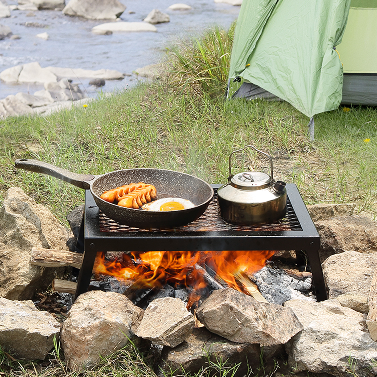 Heavy Duty Steel Mesh Grate,18 - Camping Cooking Over Fire ulasan dan harga