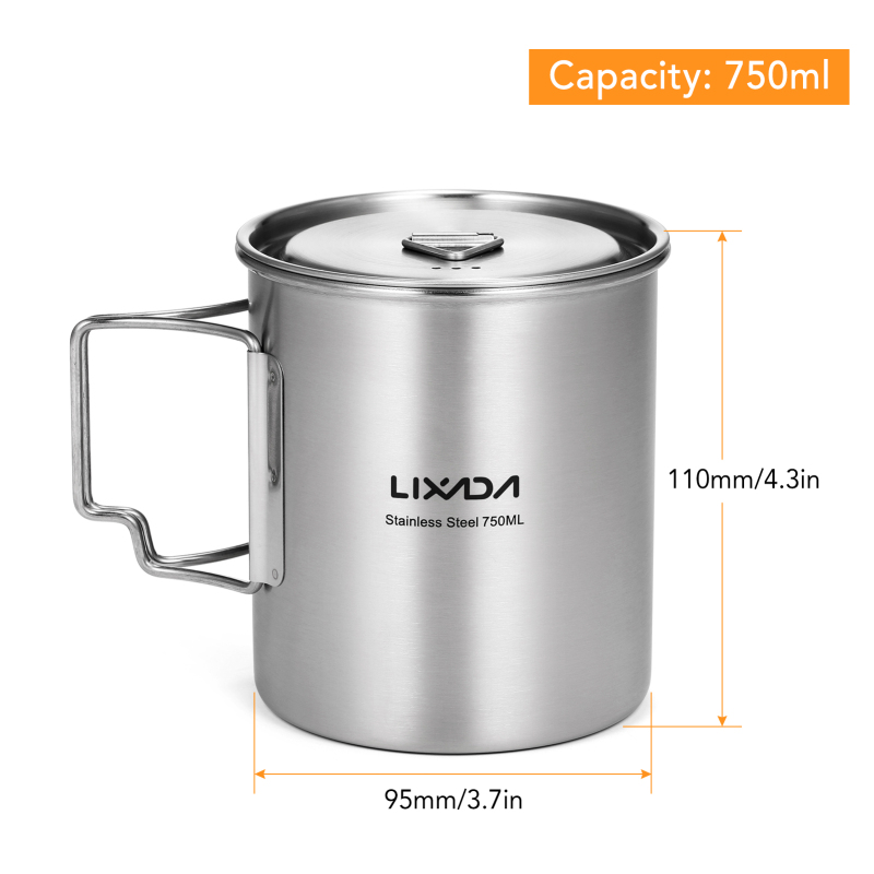 Lixada 750ml Cup Outdoor Stain - Camping Cooking Pack ulasan dan harga