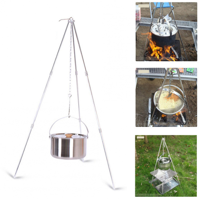 Outdoor Winter Camping Campfir - Camping Cooking Pot Tripod ulasan dan harga