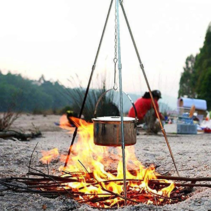Outdoor Winter Camping Campfir - Camping Cooking Pot Tripod ulasan dan harga