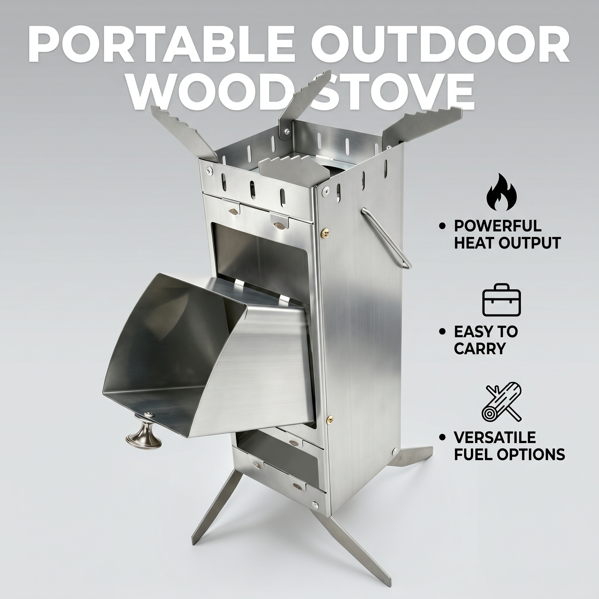 Portable Foldable Rocket Stove - Camping Cooking Equipment ulasan dan harga