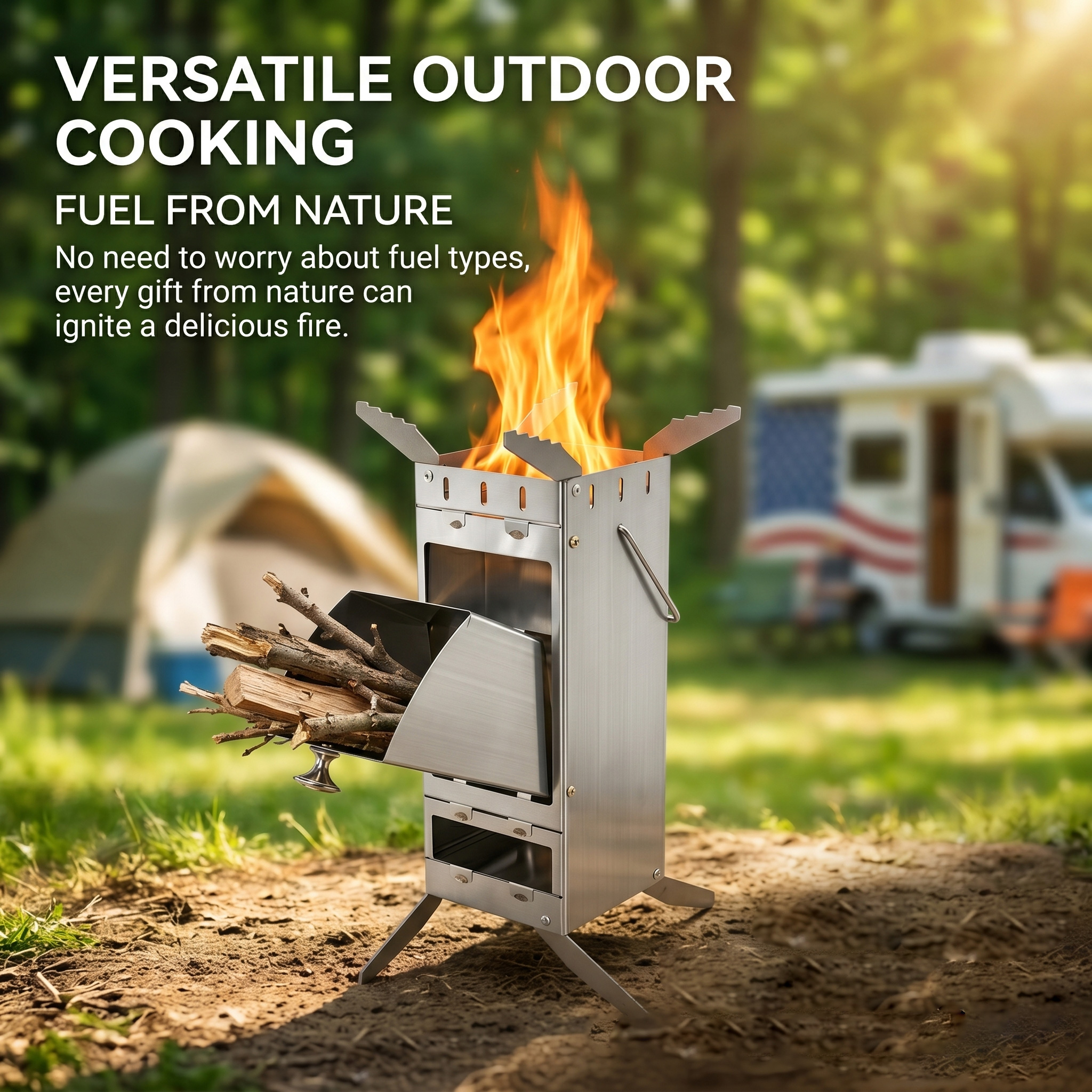Portable Foldable Rocket Stove - Camping Cooking Equipment ulasan dan harga