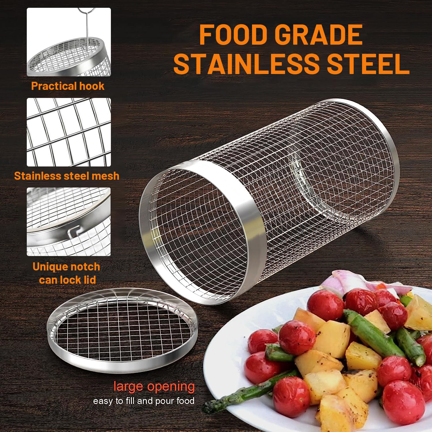 2 Pieces Rolling Grilling Bask - Camping Cooking Pack ulasan dan harga