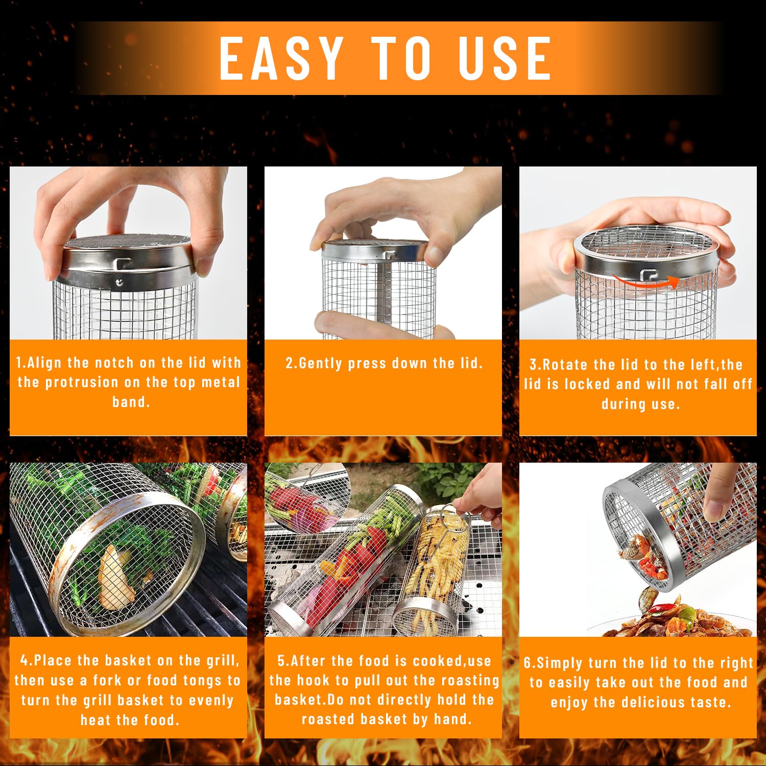 2 Pieces Rolling Grilling Bask - Camping Cooking Pack ulasan dan harga