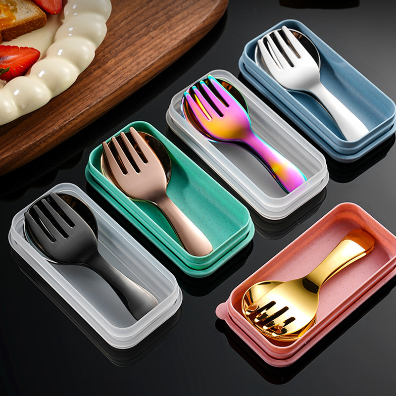 2Pcs Portable Spoon Fork Cutle - Japan Camping Cooking ulasan dan harga