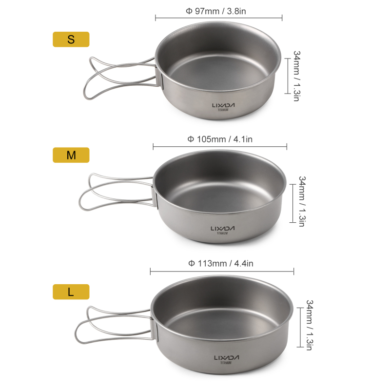 Lixada Titanium Bowls Ultralig - Camping Cooking Dishes ulasan dan harga
