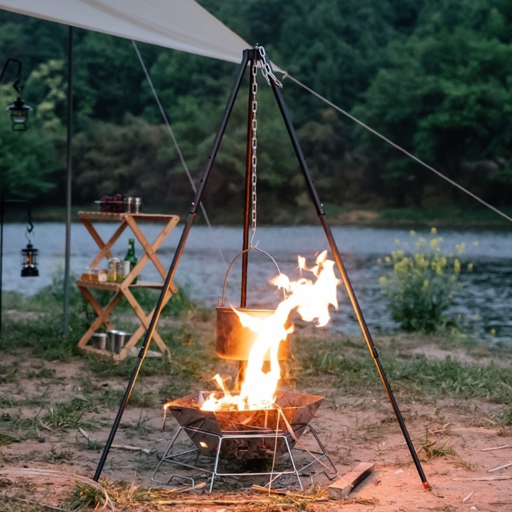 Aluminum Alloy Camping Tripod  - Camping Cooking Pot Tripod ulasan dan harga