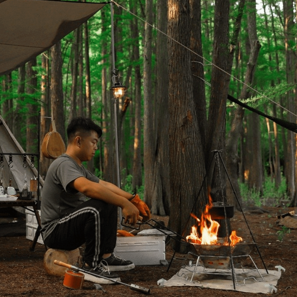 Aluminum Alloy Camping Tripod  - Camping Cooking Pot Tripod ulasan dan harga